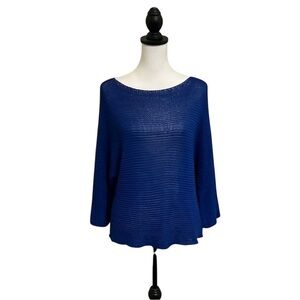 Carina Ricci Women’s Royal Blue 3/4 Sleeve Knit Sweater size S